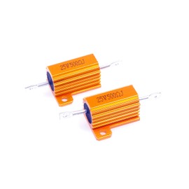 LM YN 25 Watt 500 Ohm 5% Wirewound Resistor Electronic Aluminium Shell Resistor Gold (Pack of 2)