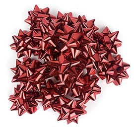Worlds Mini Red Metallic Gift Bows,Gift Wrap Bows -Christmas Ribbon Gift Bows 1-1/4" Inch(20 Pack)