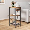 Creso hom Tall End Table with Charging Station, 3 Tier