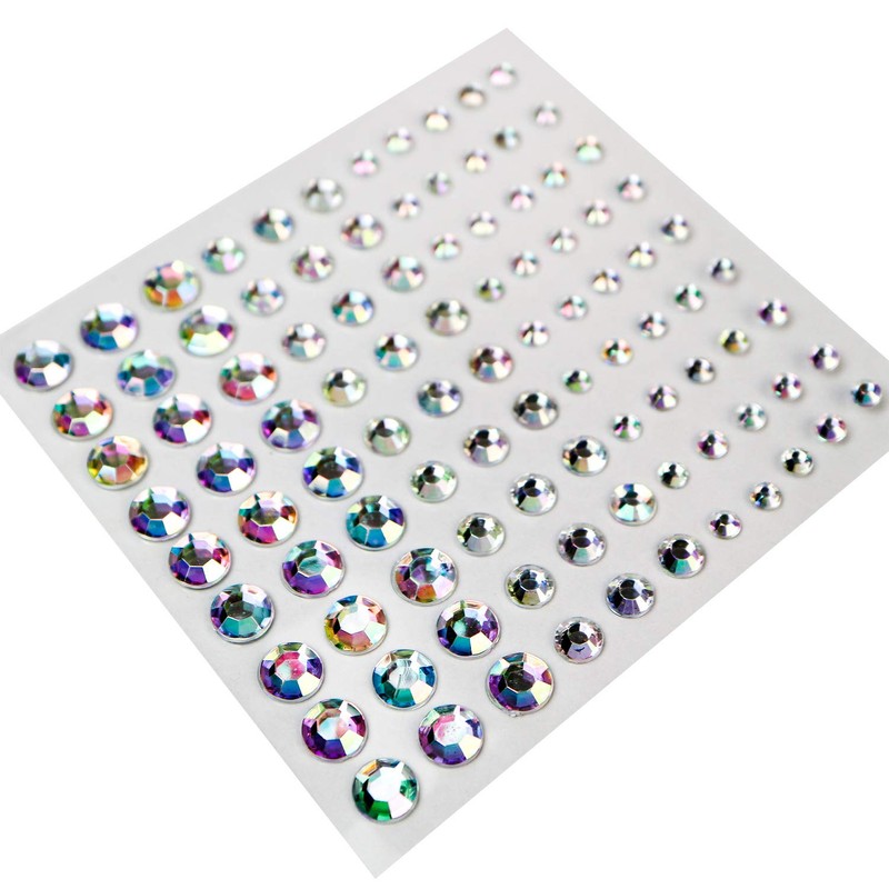 077 Rhinestone Sticker (Decal) Jewelry Type 4~9mm [Silver]