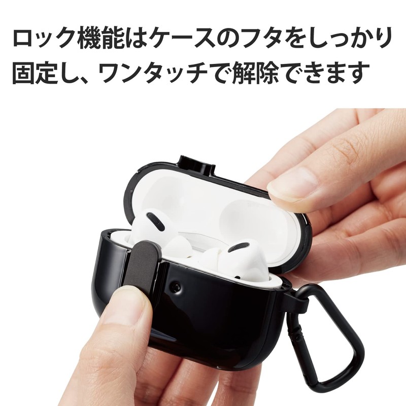 Elecom AVA-AP2TSLBK AirPods Pro (2019) Compatible Case, Cover, Hybrid TOUGH