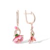 Santuzza 925 Sterling Silver Pink Orchid Handmade Enamel Flower Earrings