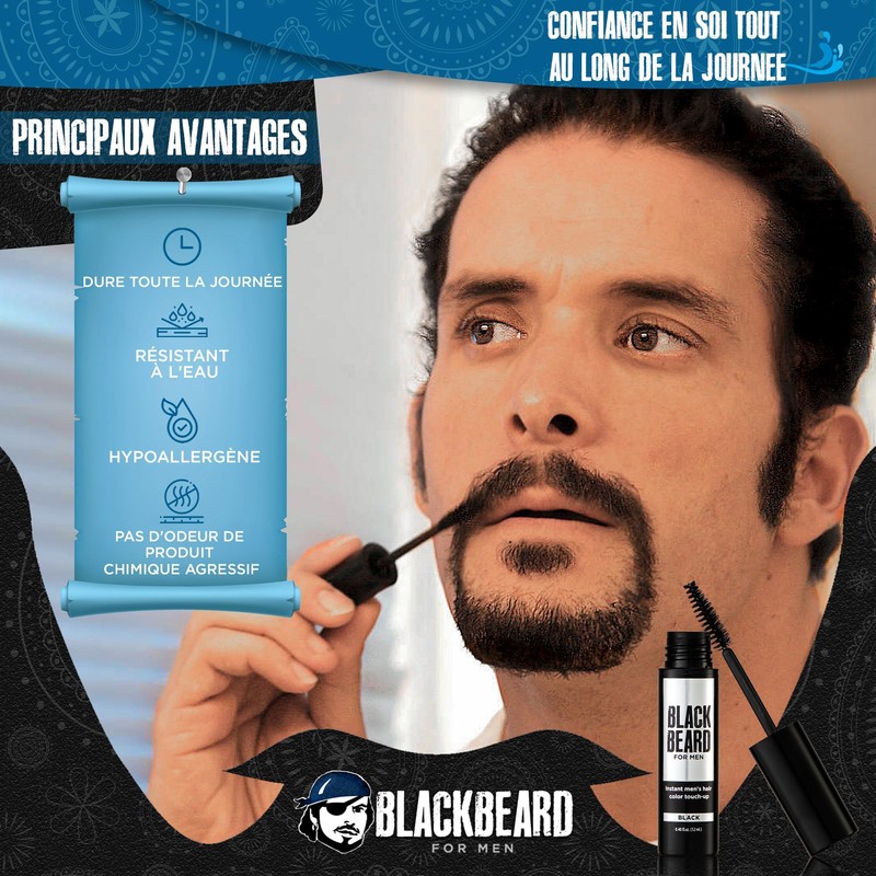 Blackbeard for Men Instant Beard Color – All Day Beard,