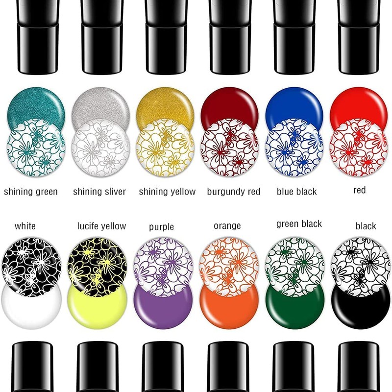 Biutee Stamping Gel Nail Art 12 Colours UV Set Stamping