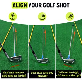 THE GOLFER STORE Golf Alignment Rods, Golf Club Alignment Stick Corrector Magnetic Golf Swing Trainer Aid Help Visualize and Align Your Golf Shot Length Adjustments