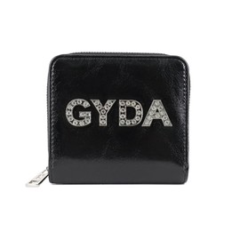 Jada GY-W291 Women's Bi-Fold Wallet, Rhinestone Logo, Mini Wallet, Denim, Rhinestone, Black