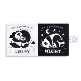 I Love You Black and White 7 x 7 Polyester Fabric Baby Soft Touch Book