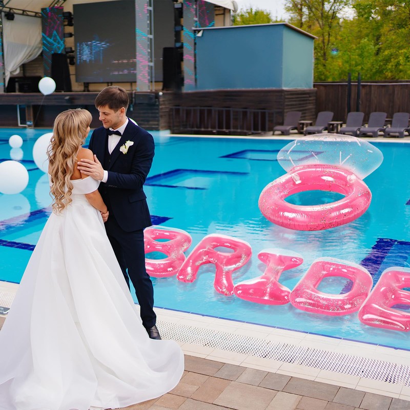 Sumind Bride Bachelorette Pool Floats 61 Inch Diamond Ring Float