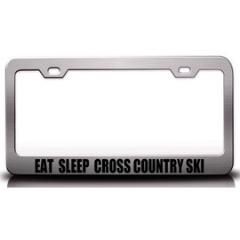 Custom Brother - EAT Sleep Cross Country SKI Metal Car SUV Truck License Plate Frame Ch p3