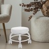 Healeved Low Rolling Stool with Wheels PU Leather Low Stool