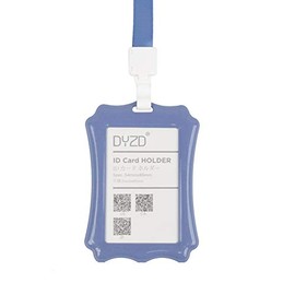 DYZD Hard Plastic Badge Holders ID Card Holders Waterproof ID Holders with Lanyards ID Badge Card Holders (Dark Blue,6PCS)