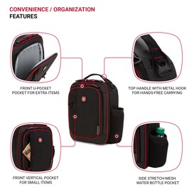 SwissGear Insulated Lunch Bag, Black/Red, One Size