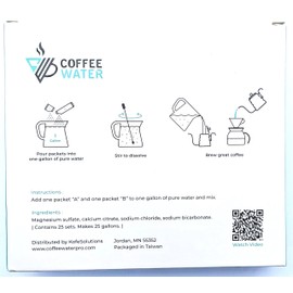 COFFEE WATER Mineral Packs for Making Water for Coffee (Makes 25 Gallons)