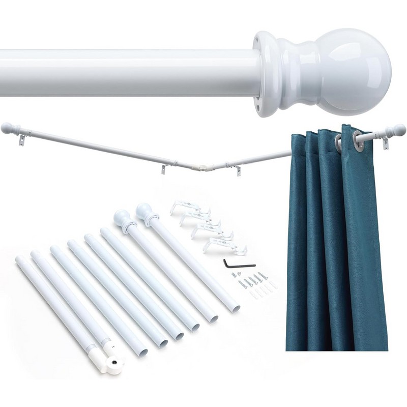 Nicecho U Shape Heavy Duty Curved Curtain Rods for 3