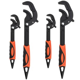 HOIGON 4 PCS 0.6''-2.4'' Multifunction Adjustable Wrenches, Self Adjusting Spanner, Quick Power Grip Pipe Wrench Set, 10 Inches 15 Inch