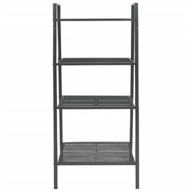 vidaXL Freestanding Ladder Bookcase with 4 Mesh Metal Shelves, Anthracite - Compact, Easy to Maintain, Suitable for Office, Bathroom or Living Room