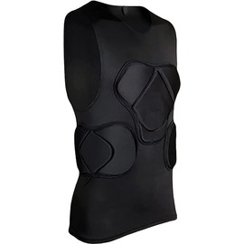 Jellybro Padded Sleeveless Shirt Chest Rib Protector Protective Shirt for Football Rugby Paintball