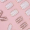 Nail Tip, Short, 24 Pieces, False Nails, Silver Foil, White,
