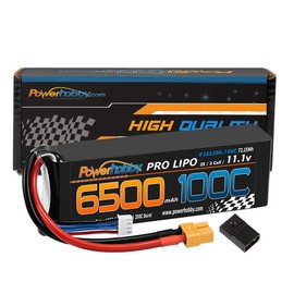 Powerhobby 3S 11.1V 6500mAh 100C Lipo Battery Pack w XT60 + Adapter (2 Pack)