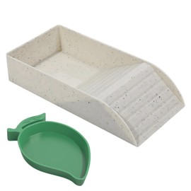 2 Stück Reptilien-Badebecken, Badewanne für Reptilien, rutschfeste Reptilien-Pool-Schüssel Mit Rampe, Schale Mit Rampe Und Sonnenplattform für Eidechsen, für Krabbeltiere, Echsen (Weiß)