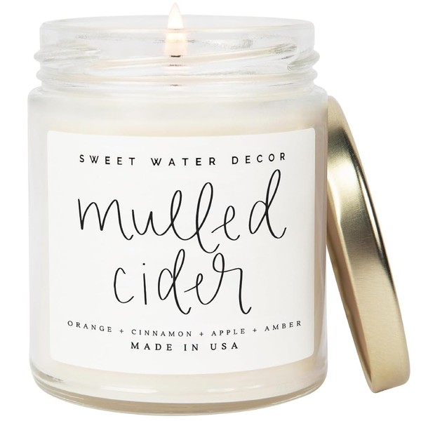 Sweet Water Decor Mulled Cider Candle | Apple, Cinnamon, Cranberries,
