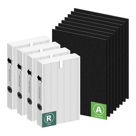 HPA100 Replacement Filters for Honeywell HPA100 HRF-ARVP100 Series Air Purifier HPA094, HPA104, HPA105, HPA3100 and HPA5100, Funmit 4 HEPA R Replacement and 8 A Carbon Pre-Cut Pre-Filters