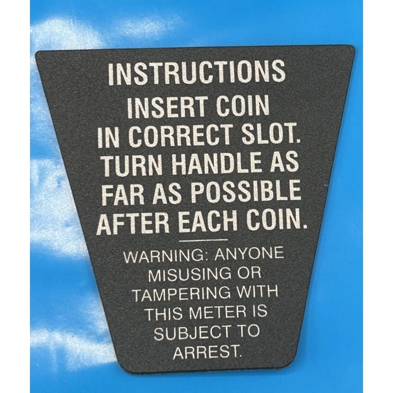 Duncan Parking Meter Decal, Coin Vault Door, Black & Silver