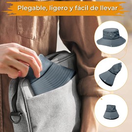 AI-PIKA Sombreros del Sol para Hombre,Sombreros para Hombre con Protección UV UPF 50+,ala Ancha,Impermeables,Transpirables para Ciclismo,Acampar,Pescar,Caminar