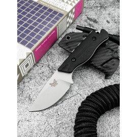 Straight BM 15002/15017 Wilderness Hunting Knife 9Cr13Mov Blade Wooden/G10 Handle Outdoor Knives Pocket EDC Tools-Customizablecolor: 15017-Black, blade length: 3.23in, blade width: 0.984in, type: Fixed Blade Knife