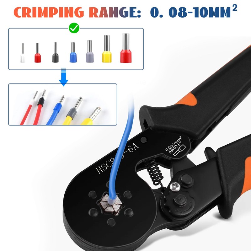 Idota Crimping Pliers 0.08-10 mm², Wire End Ferrule Pliers, Hexagonal