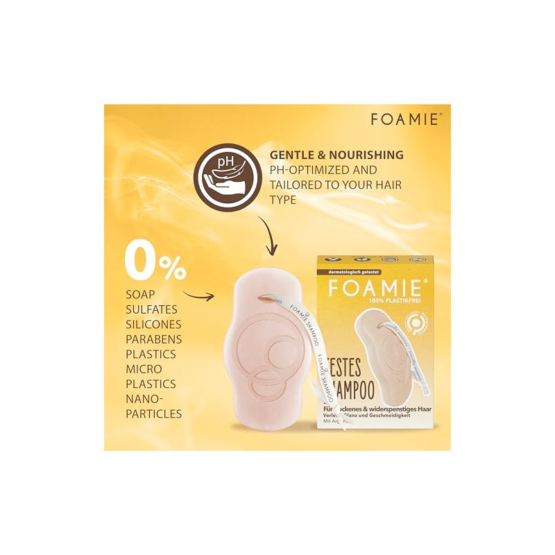 FOAMIE Shampoo Sólido para Cabello Rebelde y con Frizz sin
