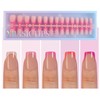 Misssix XBASICTIPS Uñas postizas francesas, 150 unidades, uñas postizas rosas