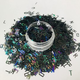 10g Ultrathin 4mm Letter Shape Sequins Nail Glitter Paillettes Laser Silver Eo-Friendly PET Sequin Nails Art Manicure Material LB1000-26Letter