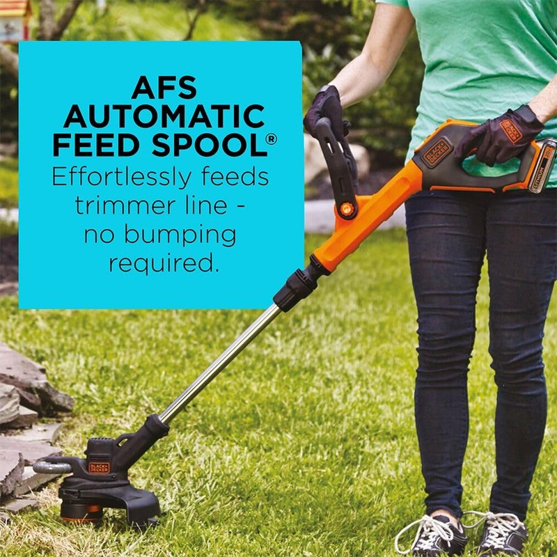 BLACK+DECKER 20V MAX Cordless String Trimmer and Edger with Spool,