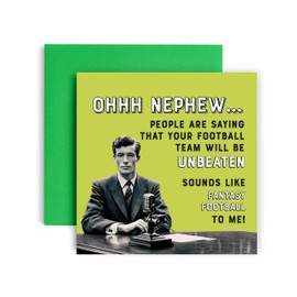 Huxters Birthday Card for Nephew Him Men – Football Footie Fan Nephew Teenager - 14.8cm (Nephew)
