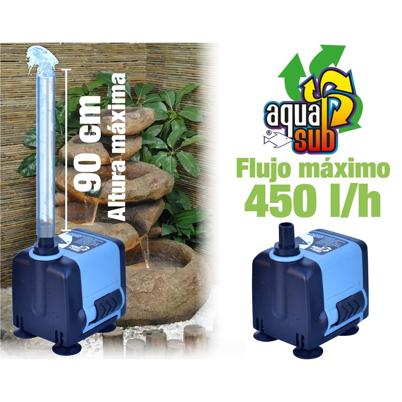 AQUASUB 4207 Bomba Agua 450 L/H .90M 6.5W