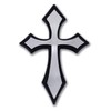 Christian Cross Pointed Plastic Chrome Color Emblem for Cars, Trucks,