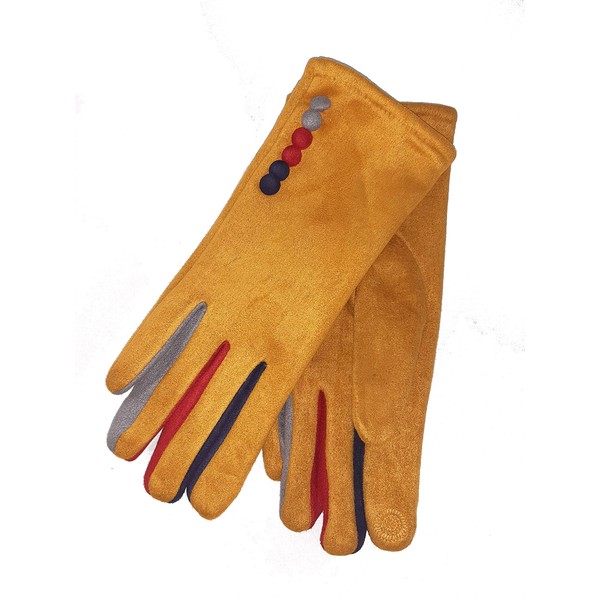 'Margot' Ladies' Gloves Vera Tucci Suede Feel Touch Screen Multi