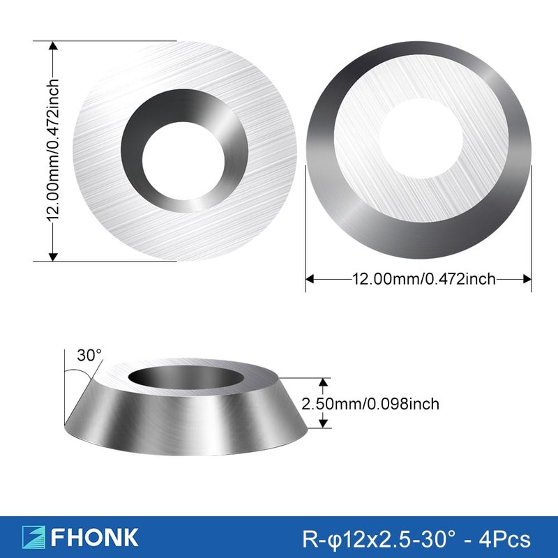 FHONK 34Pcs Tungsten Carbide Cutters Inserts Set, Lathe Tools for