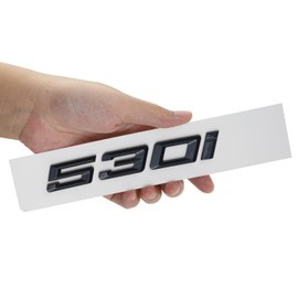 1PC 530I NAMEPLATE Emblem Badge Decal NAMEPLATE Replacement for 530 Rear Trunk Numbers (Gloss Black) (X1AQA-555)