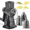 EDEFISY Cheese Grater Hand Crank Rotary Cheese Grater with Handle,3-in-1