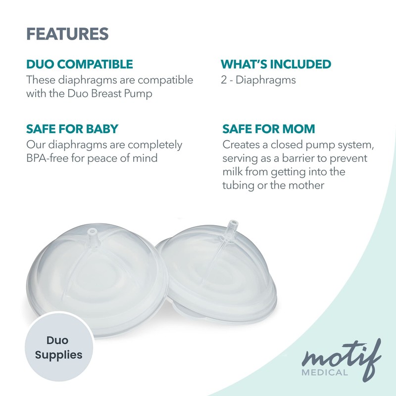 Motif Medical Plastic Diaphragms Replacement Parts - Compatible w/Duo Double