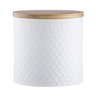 Typhoon Living Embossed Round, Stainless-Steel, White Bread Bin, 25 x