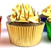 LYSAIMG 100Pcs Gold Foil Cupcake Liners, Heatproof Cup Liners for