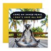 Inner Peace Lemur Greeting Card – Meditation Joke – Thinking