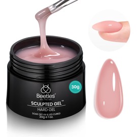 Beetles Hard Gel for Nails-Rose Dusk 1 oz 9 in 1 Nail Extension Sculpting High Hardness for Salon Professionals, Pink Builder Nail Gel, UV & LED Lamp Needed