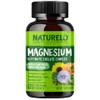 NATURELO Magnesium Glycinate Supplement - 200mg Glycinate Chelate with Organic
