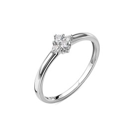 Orovi Women's Ring White Gold 0.11 Carat Diamond Engagement Ring 9 Carat (375) Gold and Diamonds, Gold, Diamond