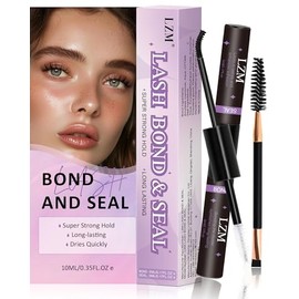 LZM Wimpernkleber Bond Und Seal - Lash Glue 2 In 1 Langlebig Wimpern Kleber Extensions Wasserdicht Wimpernkleber Schwarz Bond And Seal Lash Glue (5ml+5ml)