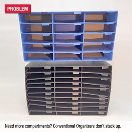 Ultimate Office TierDrop Standard 6-Compartment (add-on Module) - Sorts Documents, Forms & Mail - Durable Construction Features Expandable, Modular, No-Tool Assembly Design (Gray w/Black)